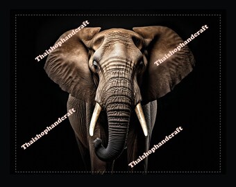 Elephant - in the format 65 x 50 cm - Plastic canvas is suitable as a printing material for the inkjet printer.