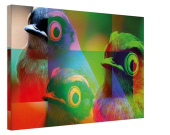 Colorful Birds - Canvas Print - Size 60 cm x 40 cm