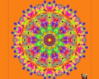 Light-colored mandala - "Earth" - as a screen printing template - 44 lpi grid - 50 cm x 50 cm