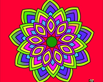 Mandala Blüte - PDF zum Download - 50cm x 50cm