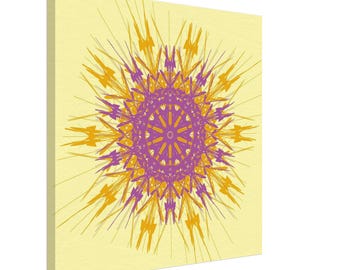 Mandala Wall Decoration - Stunning Star Mandala Canvas Print - Handmade Art for Your Room