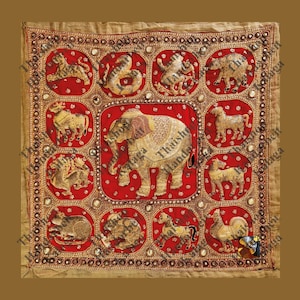 Thai wall hanging elephant zodiac sign - Article No. 00017 - As image - Photo file as PDF file for download
