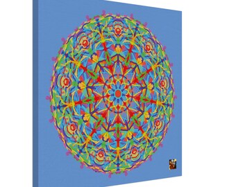 Light Colors Mandala - digitally painted - "Ocean" - Canvas Print - 50 x 50 cm