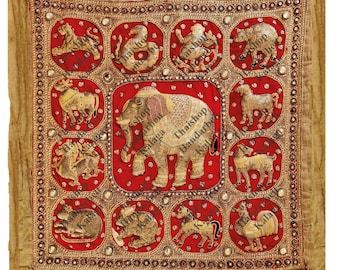 Thai Wandbehang Elefant Tierkreiszeichen - Artikel-Nr. 00017 - Als Bild - Fotodatei als PDF Datei zum Download