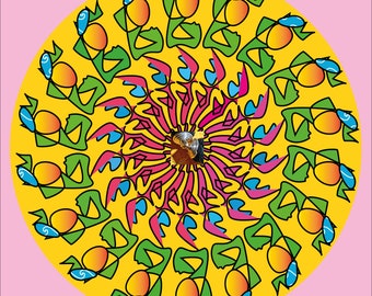 Mandala Mango - PDF zum Download - 70cm x 70cm