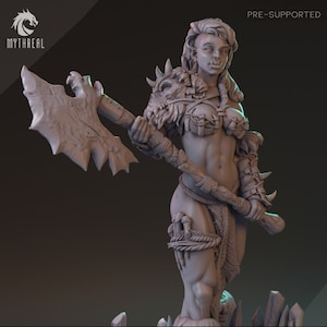 Female Orc Barbarian, Nerteh Mickhar | MythReal Games