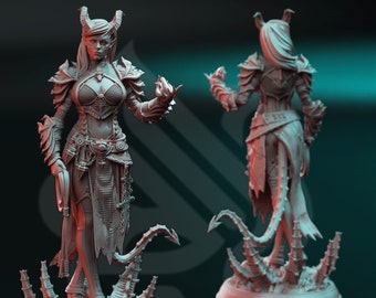 Female Tiefling Warlock of Decay, Skardi of the Third | Beyond Heaven and Hell | DM Stash