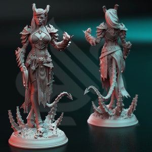 Azure - Female Mage - 100mm - Unpainted Mini for TTRPGs (D&D, DnD, Dungeons  and Dragons, Pathfinder, Frostgrave)