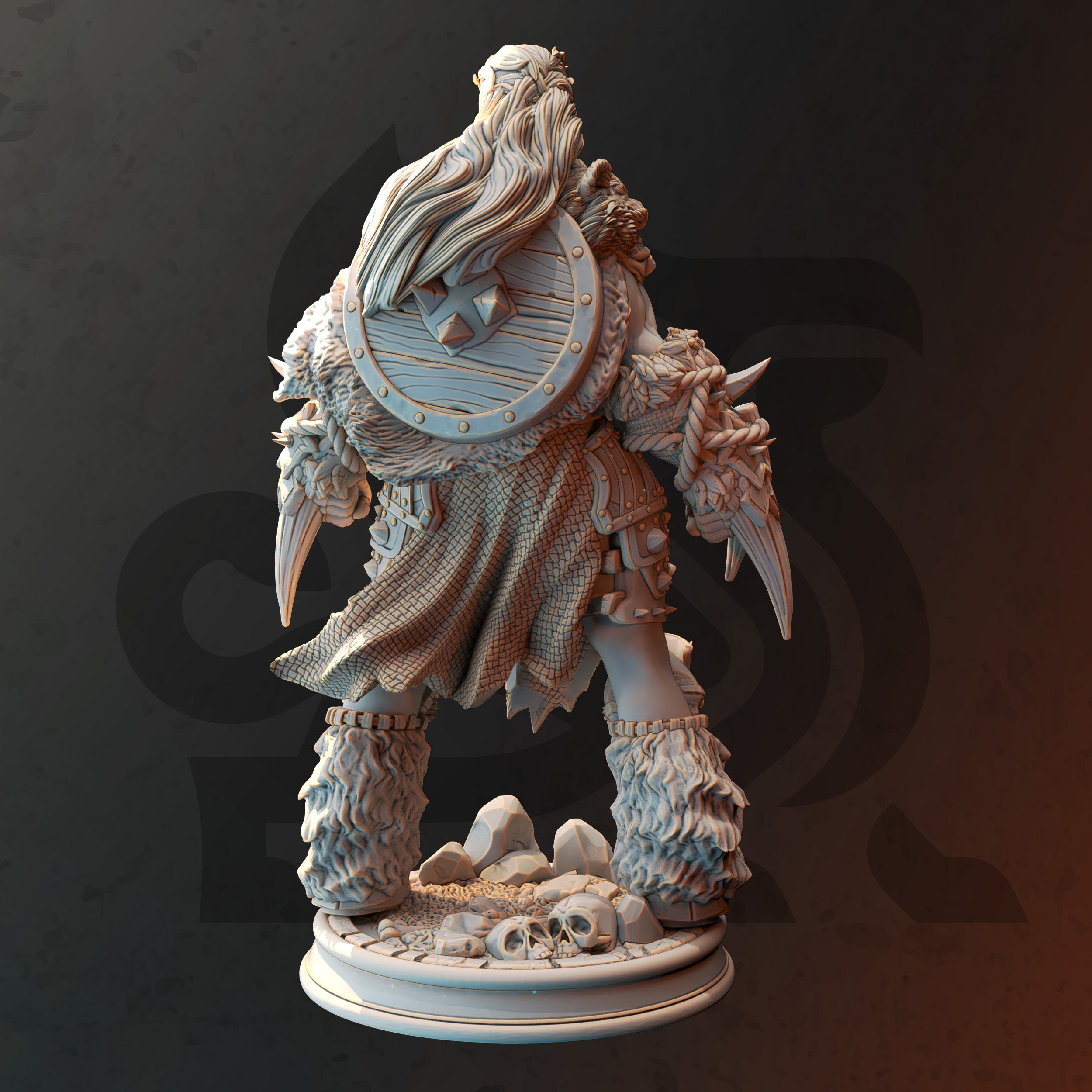 Human Werebear Barbarian | Call of the Moon | DM Stash - Etsy