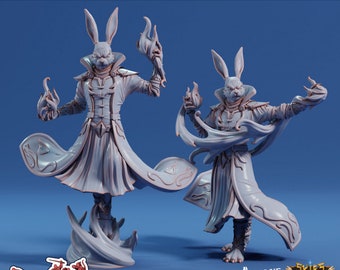 Rabbit Folk Sorcerer | Risky Racing | Arcane Minis