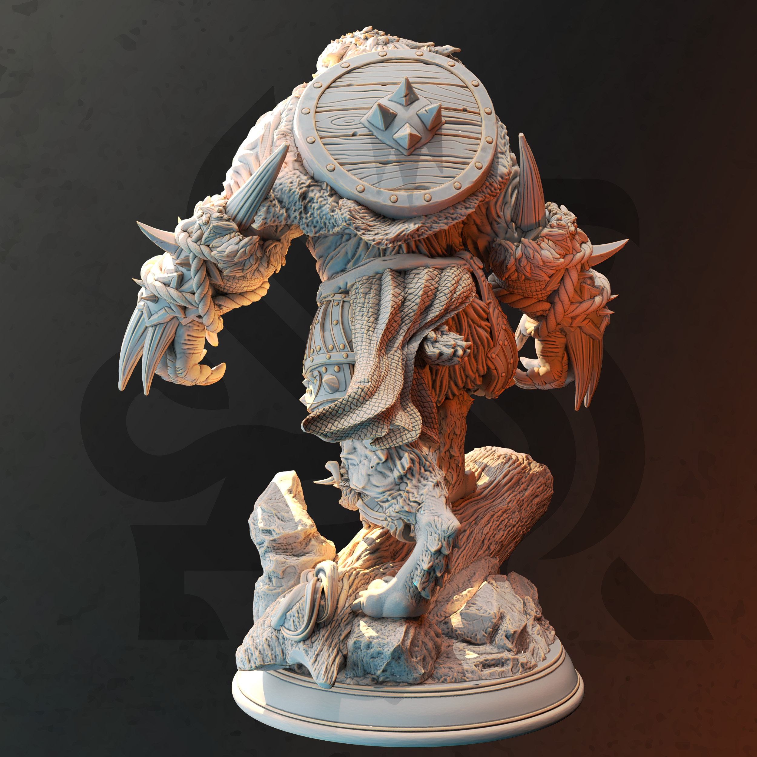 Human Werebear Barbarian | Call of the Moon | DM Stash - Etsy