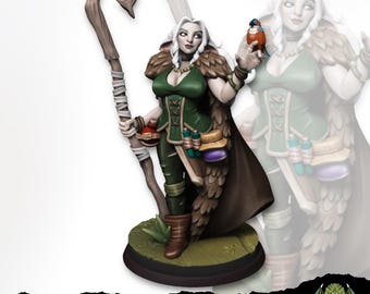 Lisanna la Druida - Firbolg femenina / Miniatures of Madness