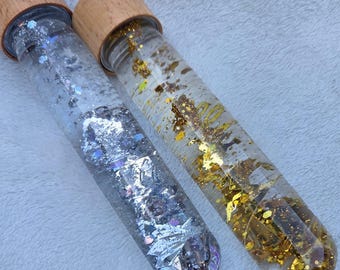 Bottiglie sensoriali edizione oro e argento | Bottiglie glitterate | Bottiglie shaker | Giocattoli sensoriali