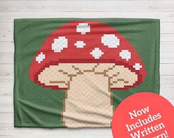C2C Mushroom Blanket Crochet Pattern: Graphgan (PDF Pattern)