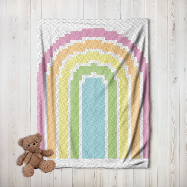 C2C Rainbow Baby Blanket Crochet Pattern | Rainbow Blanket | C2C  Crochet Blanket | C2C Graphgan Pattern | C2C Graphs | Rainbow Baby