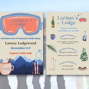 Ski Bachelorette Invitation, Digital Download Ski Bachelorette Itinerary, Ski Bachelorette Invitation, Bachelorette Weekend Invite Instant
