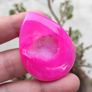 Pietra preziosa rosa Druzy Window, Agata Druzy a pera, Agata Druzy, Agata Druzy fai da te Window, pietra preziosa Druzy sciolta per gioielli, creazione di gioielli pendenti