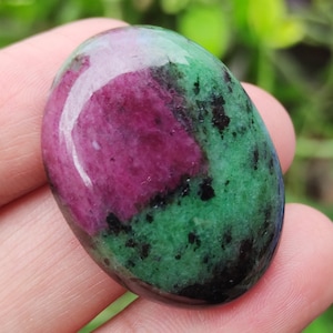 Cabochão de zoisita rubi, zoisita rubi solta, anyolite, zoisita rubi oval, rubi, cristais de cura, cristais de chakra, pedra para fazer joias