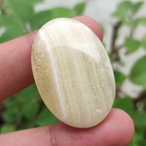 Cabochon de calcite jaune naturelle, pierre précieuse non fixée, cristal d'agate dentelle jaune, pierre précieuse de calcite jaune, cabochon de calcite ovale, cristal de calcite