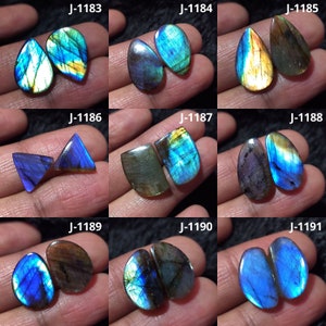 Blue Flashy Labradorite Gemstone Pair, Oval Shape Labradorite Cabochon Pair, Gemstone Pair, Loose Labradorite Pair, Matched Earring Pair