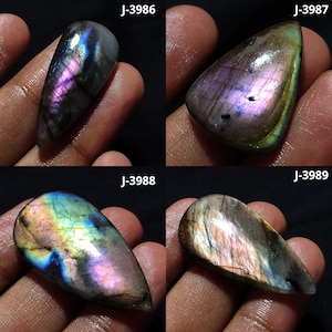 Cabochão de labradorita multifogo, labradorita oval, labradorita roxa, cristal de cura, pedra preciosa labradorita, labradorita para joias