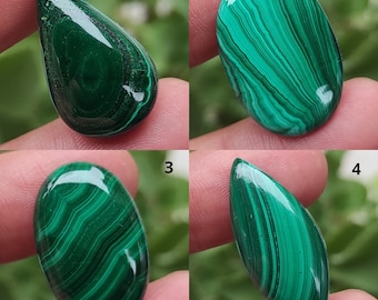 Natural Green Malachite Gemstone, Malachite Stone, Smooth Malachite Cabochon, Mix Shape Malachite, One Side Polished Malachite Gemstone