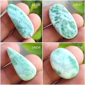 Cabochão genuíno de larimar oceânico, pedra pectolita, larimar azul, pedra preciosa larimar, pedra larimar, larimar polido, pedras preciosas de cristais larimar