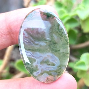 Cabochon di agata muschiata naturale, pietra preziosa di agata muschiata per macramè e gioielli, cabochon di agata verde, pietre sciolte, cristallo curativo