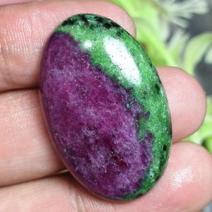 Oval Ruby Zoisite Stone: Anyolite Healing Crystal, Jewelry Making