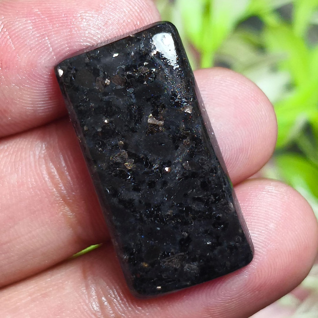 Numite Color Rare Nuummite Crystal Cabochon With Color Flashes - Fancy Shape Black ...