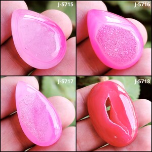 Rosa Fenster Druzy Edelstein, Birne Druzy Achat, Achat Druzy, DIY Fenster Achat Druzy, loser druzy Edelstein für Schmuck, Anhänger Schmuck machen