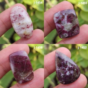 Natürliche Rosa Turmalin Quarz Cabochon, Rosa Turmalin Quarz Edelstein, Rosa Turmalin Quarz Stein, Cabochon mit flacher Rückseite, Stein mit ovaler Form