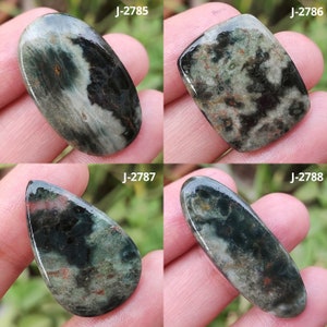 Cabujón de jaspe oceánico natural raro, cabujón liso pulido con parte posterior plana, forma de pera, cristal de jaspe oceánico de calidad AAA+ para fabricación de joyas