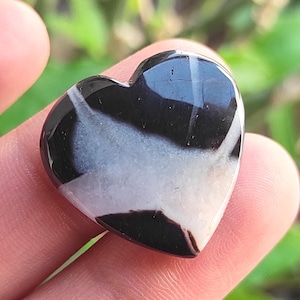 Herzform Septari, Septvor Cabochon, Septvor Anhänger, Septvor Edelstein, geschwollene Herzkristalle, Edelstein für die Schmuckherstellung
