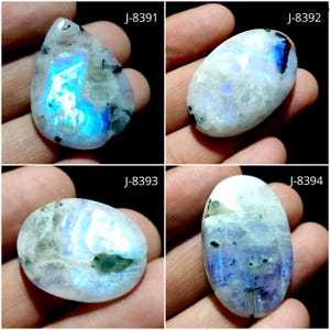 Cabochon di pietra di luna arcobaleno naturale, pietra di luna arcobaleno appariscente, pietra di luna di forme miste, pietra di luna sciolta, cabochon arcobaleno bianco sciolti lisci e lucidati