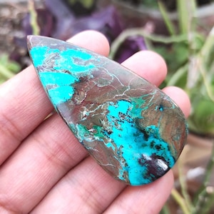Cabochon en Shattuckite naturelle, fourniture de fabrication de bijoux en pierres précieuses en vrac de qualité supérieure, collier pendentif en cristal lisse bleu rare Shattuckite