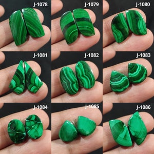 Natürliche Malachit Paar Edelstein, Malachit Paar Cabochon, Schüttgut Malachit Paar Kristall, Malachit Paar Perlen für Schmuck, Wire-Wrap