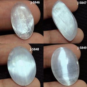 Natürlicher Selenit Cabochon, ovaler Selenit, auffälliger Selenit, Selenit Edelstein, glatter Selenit, Selenit Cabochon, AAA + Selenit Edelstein