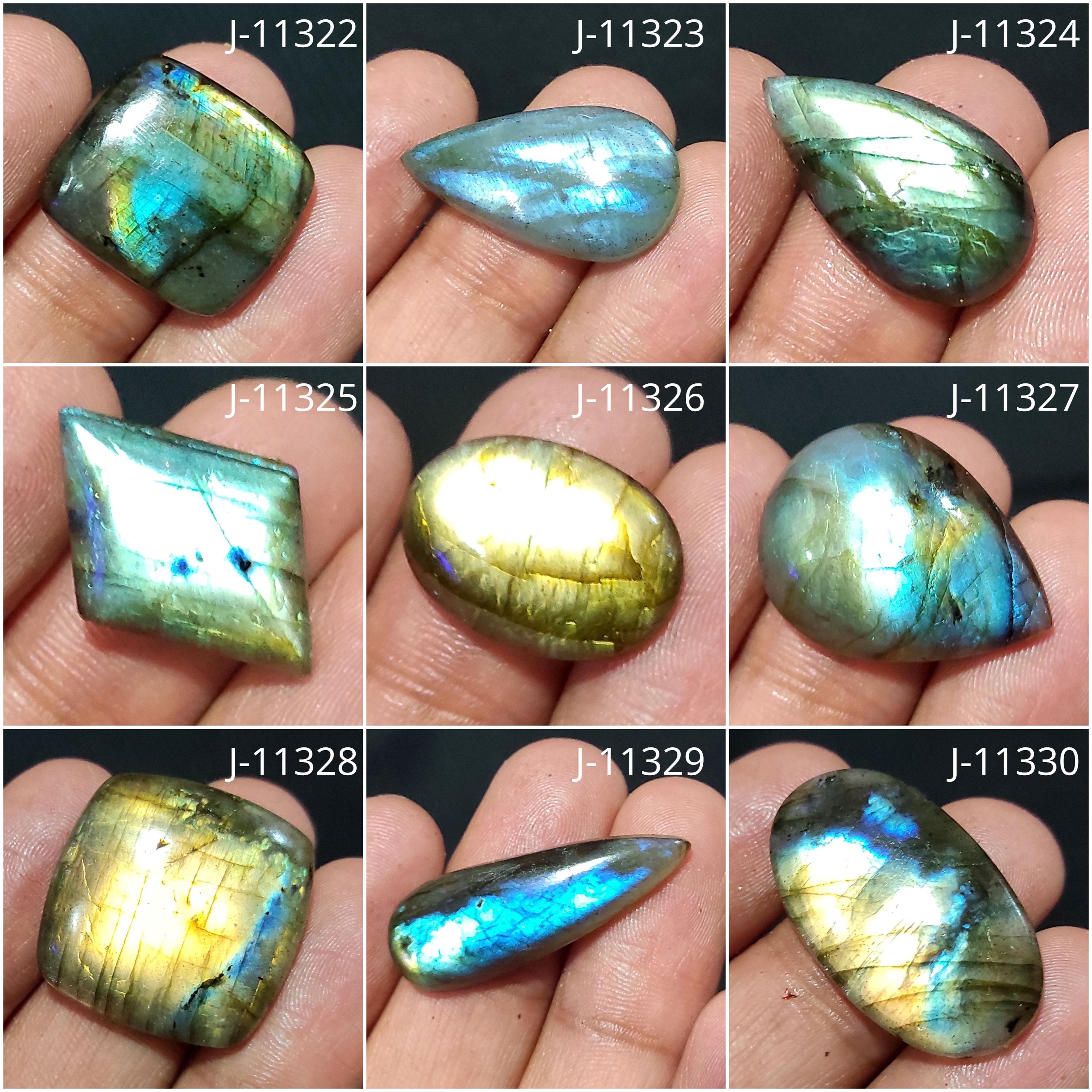 Blue Flash Labradorite Cabochon: Pear Shape Healing Crystal