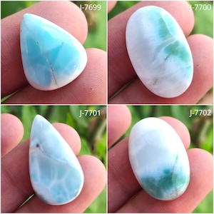 Cabochão genuíno de larimar oceânico, pedra pectolita, larimar azul, larimar oval, pedra preciosa larimar, pedra larimar, larimar polido, pedras preciosas larimar