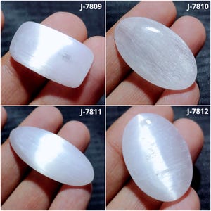 Natuurlijke selenietcabochon, ovale seleniet, flitsend seleniet, seleniet-edelsteen, gladde seleniet, selenietcabochon, AAA+ seleniet-edelsteen