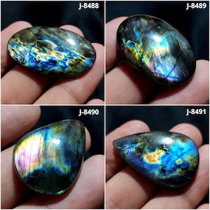 Cabujón de labradorita multifuego, labradorita de formas variadas, labradorita azul, cristal curativo, piedra preciosa de labradorita, piedra para joyería