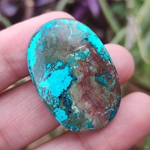 Cabochão de Shattuckite Natural, Pedra de Shattuckite, Fornecimento de Joias de Pedras Preciosas Soltas, Colar com Pingente de Cristal Liso Azul Raro de Shattuckite
