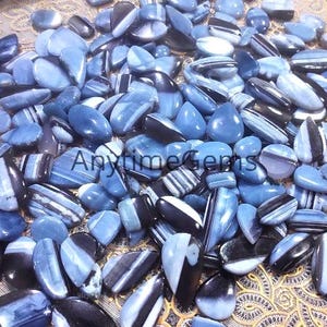 Natürliche Owyhee Blue Opal Cabochon, lose Edelstein, Geburtsstein, Blauer Opal Kristall, Handpolitur Cabochon, blauer Edelstein, Mix Opal Stone Lot