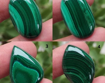 Natural Green Malachite Gemstone, Malachite Stone, Smooth Malachite Cabochon, Fancy Shape Malachite, One Side Polished Malachite Gemstone