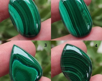 Malachite verte naturelle, pierre de malachite, cabochon de malachite lisse, malachite de forme fantaisie, malachite polie d'un côté