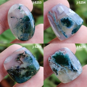 Natuurlijke mosagaat cabochon, peer edelsteen, mosagaat, mosagaat voor ketting, groene mosagaat, mosagaat sieraden, draadgewikkeld