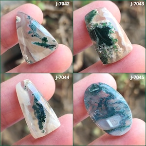 Natuurlijke mosagaat cabochon, agaat edelsteen, mosagaatsteen, mosagaat voor ketting, groene mosagaat, mosagaat sieraden, draadgewikkeld