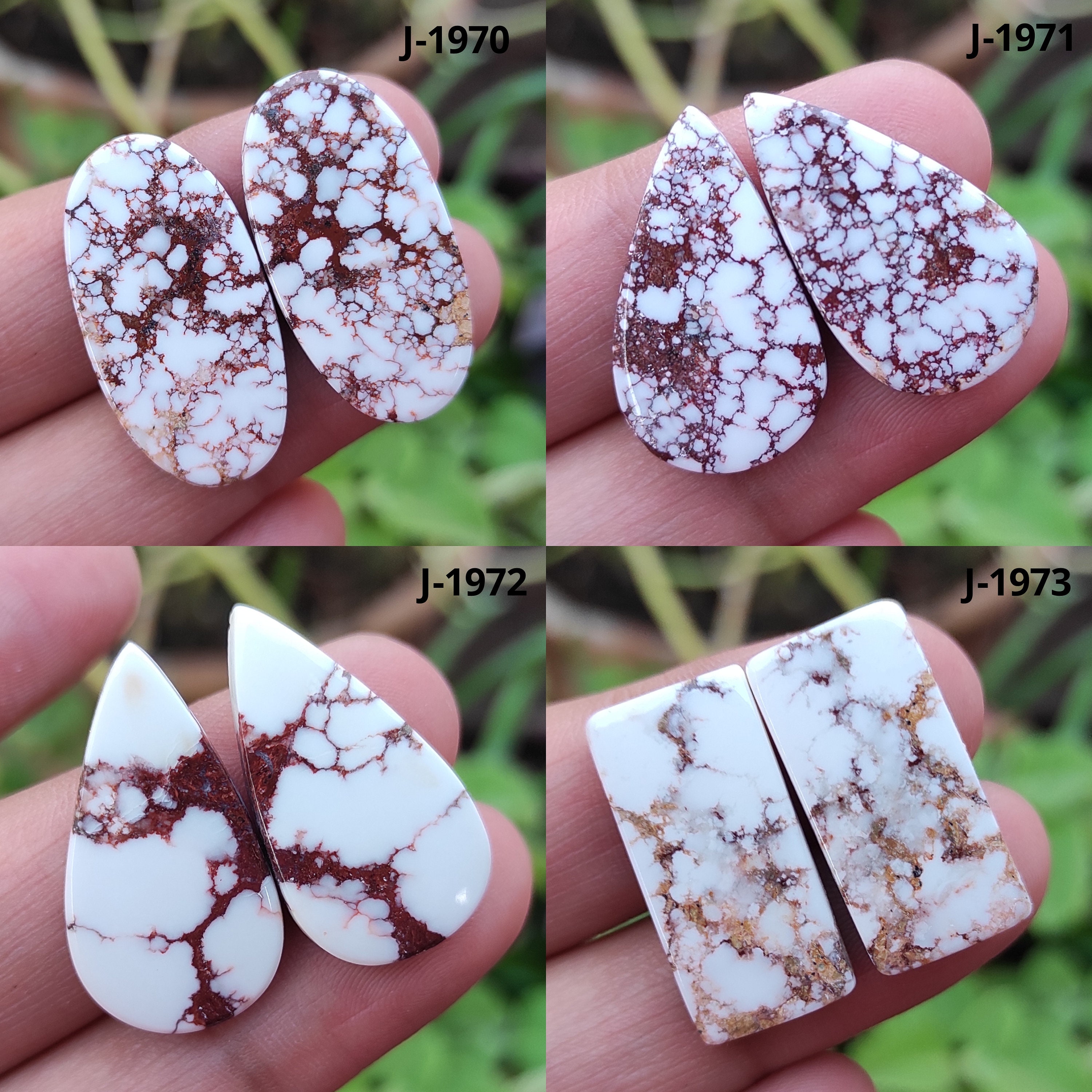 Natural Wild Horse Matched Pair, Top Quality Wild Horse Cabochon Pair, Wild Horse Cabochon, Matching Pair, Stone For Earring Making #JJ