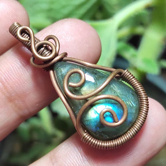 Gemstone Wire Wrapping Wire Wrapped Pendant, Wire Wrapped Jewelry